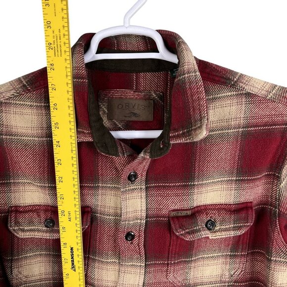 Orvis Mens XL Flannel Heavyweight Plaid Button Up Shacket 4 Pockets Lumberjack - Picture 10 of 16